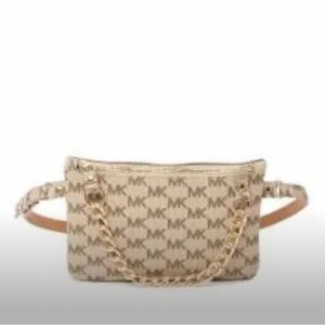 Michael Kors Tan Belt Bag with Gold Chain